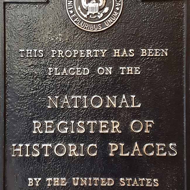 Restored historic Plaque